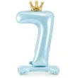 balon foliowy cyfra 7 stojaca blekitny partydeco 33 dgt