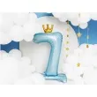 balon foliowy cyfra 7 stojaca blekitny partydeco 33 dgt