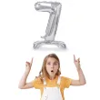 balon foliowy cyfra 7 stojaca srebrny partydeco 27 dgt