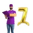 balon foliowy cyfra 7 stojaca zloty dekoracjepolska 30 dgt
