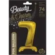 balon foliowy cyfra 7 stojaca zloty godan 29 dgt