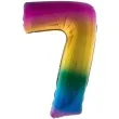 balon foliowy cyfra 7 teczowy funny fashion 40 dgt