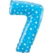 balon foliowy cyfra 7 w gwiazdki niebieski jix 18 dgt