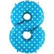 balon foliowy cyfra 8 biale kropki niebieski grabo 40 dgt