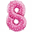 balon foliowy cyfra 8 biale serca rozowy godan 26 dgt