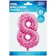 balon foliowy cyfra 8 biale serca rozowy godan 26 dgt