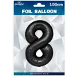 balon foliowy cyfra 8 czarny partypal 39 dgt