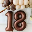 balon foliowy cyfra 8 dekoracja na urodziny osiemnastke brazowy matowy 34 dgt