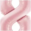 balon foliowy cyfra 8 dekoracja na urodziny rozowy matowy 34 dgt