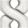 balon foliowy cyfra 8 dekoracja na urodziny srebrny matowy 34 dgt