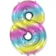 balon foliowy cyfra 8 gradient pastelowy flexmetal 34 dgt