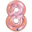balon foliowy cyfra 8 holo rozowe zloto grabo 40 dgt