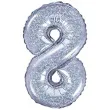 balon foliowy cyfra 8 holo srebrny partydeco 14 dgt