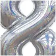balon foliowy cyfra 8 holograficzna srebrny partypal 40 dgt