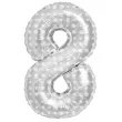 balon foliowy cyfra 8 kropki srebrny folat 34 dgt