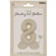 balon foliowy cyfra 8 mat stojaca kremowe latte folat 28 dgt