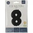 balon foliowy cyfra 8 metaliczny mat czarny folat 34 dgt