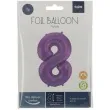balon foliowy cyfra 8 metaliczny mat fioletowy folat 34 dgt