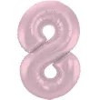 balon foliowy cyfra 8 metaliczny mat rozowy pastelowy folat 34 dgt