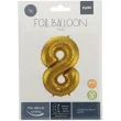 balon foliowy cyfra 8 metaliczny zloty folat 34 dgt