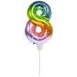 balon foliowy cyfra 8 mini teczowy folat 14 dgt