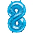 balon foliowy cyfra 8 niebieski partydeco 14 dgt