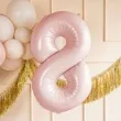 balon foliowy cyfra 8 pastel rozowy jasny partydeco 34 dgt