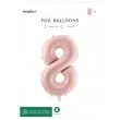 balon foliowy cyfra 8 pastel rozowy jasny partydeco 34 dgt