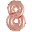 balon foliowy cyfra 8 rozowe zloto 15 dgt
