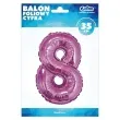 balon foliowy cyfra 8 rozowy godan 14 dgt