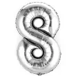 balon foliowy cyfra 8 srebrny amscan 14 dgt