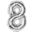 balon foliowy cyfra 8 srebrny boland 14 dgt
