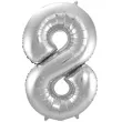 balon foliowy cyfra 8 srebrny folat 34 dgt