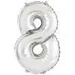 balon foliowy cyfra 8 srebrny godan 14 dgt