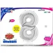 balon foliowy cyfra 8 srebrny grabo 64 dgt