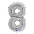 balon foliowy cyfra 8 srebrny grabo 64 dgt