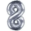 balon foliowy cyfra 8 srebrny partydeco 14 dgt
