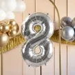 balon foliowy cyfra 8 srebrny partydeco 34 dgt