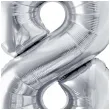 balon foliowy cyfra 8 srebrny partydeco 34 dgt
