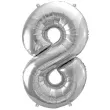balon foliowy cyfra 8 srebrny partydeco 34 dgt