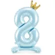 balon foliowy cyfra 8 stojaca blekitny partydeco 33 dgt