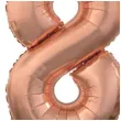 balon foliowy cyfra 8 stojaca rozowe zloto godan 29 dgt