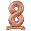 balon foliowy cyfra 8 stojaca rozowe zloto godan 29 dgt