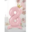 balon foliowy cyfra 8 stojaca rozowy partydeco 33 dgt