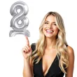 balon foliowy cyfra 8 stojaca srebrny godan 15 dgt
