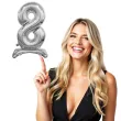 balon foliowy cyfra 8 stojaca srebrny godan 29 dgt