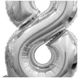 balon foliowy cyfra 8 stojaca srebrny godan 29 dgt