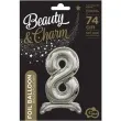 balon foliowy cyfra 8 stojaca srebrny godan 29 dgt