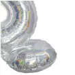 balon foliowy cyfra 8 stojaca srebrny holograficzny godan 28 dgt