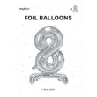 balon foliowy cyfra 8 stojaca srebrny partydeco 27 dgt